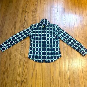 Michael Kors Black and Green Geometric Shirt